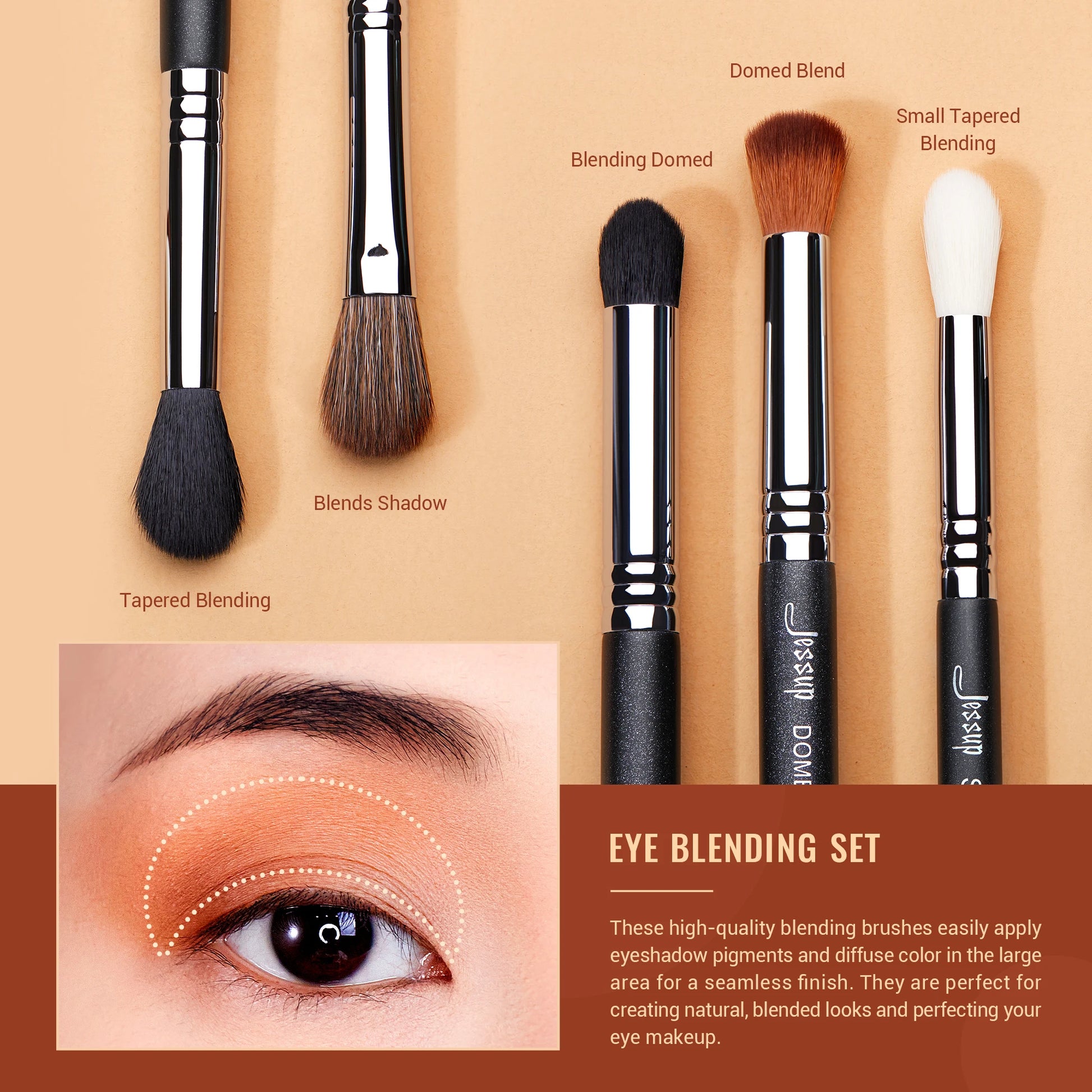 Eye Makeup Brushes Set Professional Eye Blending Brush Synthetic Blends Shadow Crease Pencil Smoky T338