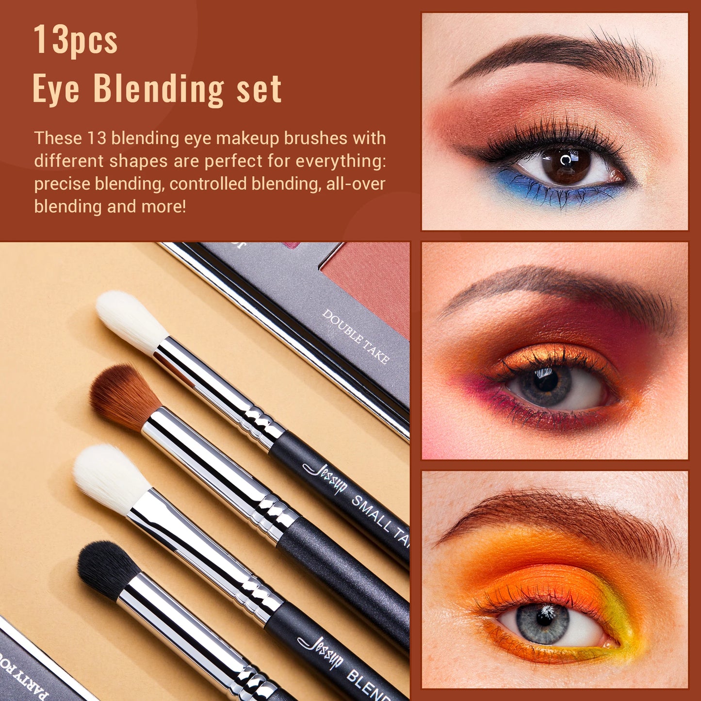 Eye Makeup Brushes Set Professional Eye Blending Brush Synthetic Blends Shadow Crease Pencil Smoky T338