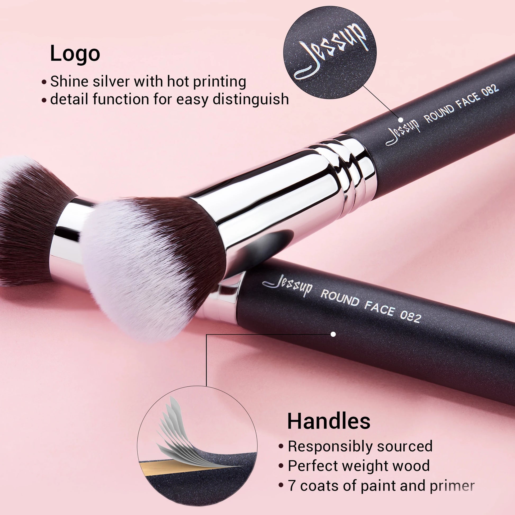 Powder Brush Makeup Face Beauty Tool Synthetic Hair Foundation Blending Cosmetic round 082
